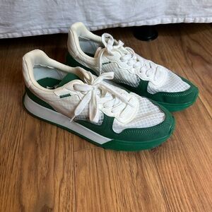 Zara green and white sneakers